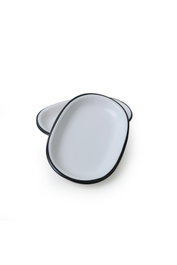 Hermia X00018686 Juego de Fuentes de Gres Antibacterianas y Ecológicas, Apto para Lavavajillas y Microondas, Blanco Mate (2 Piezas, 22 x 15 cm)
